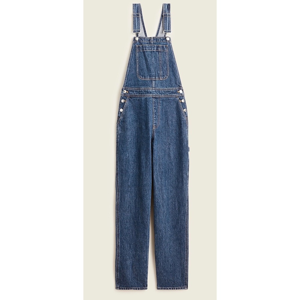 J.Crew Womens Slouchy Boyfriend Denim Overalls Sz. Large Carpenter Workwear